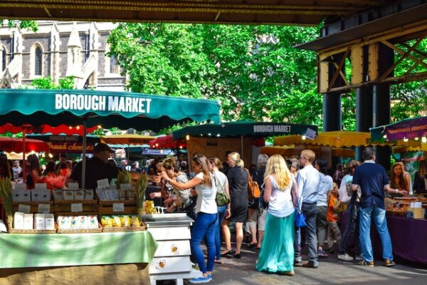 People at farmer’s market.