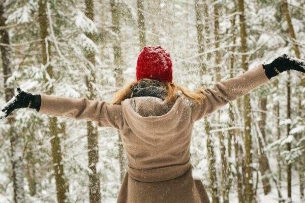 A woman enjoying winter.